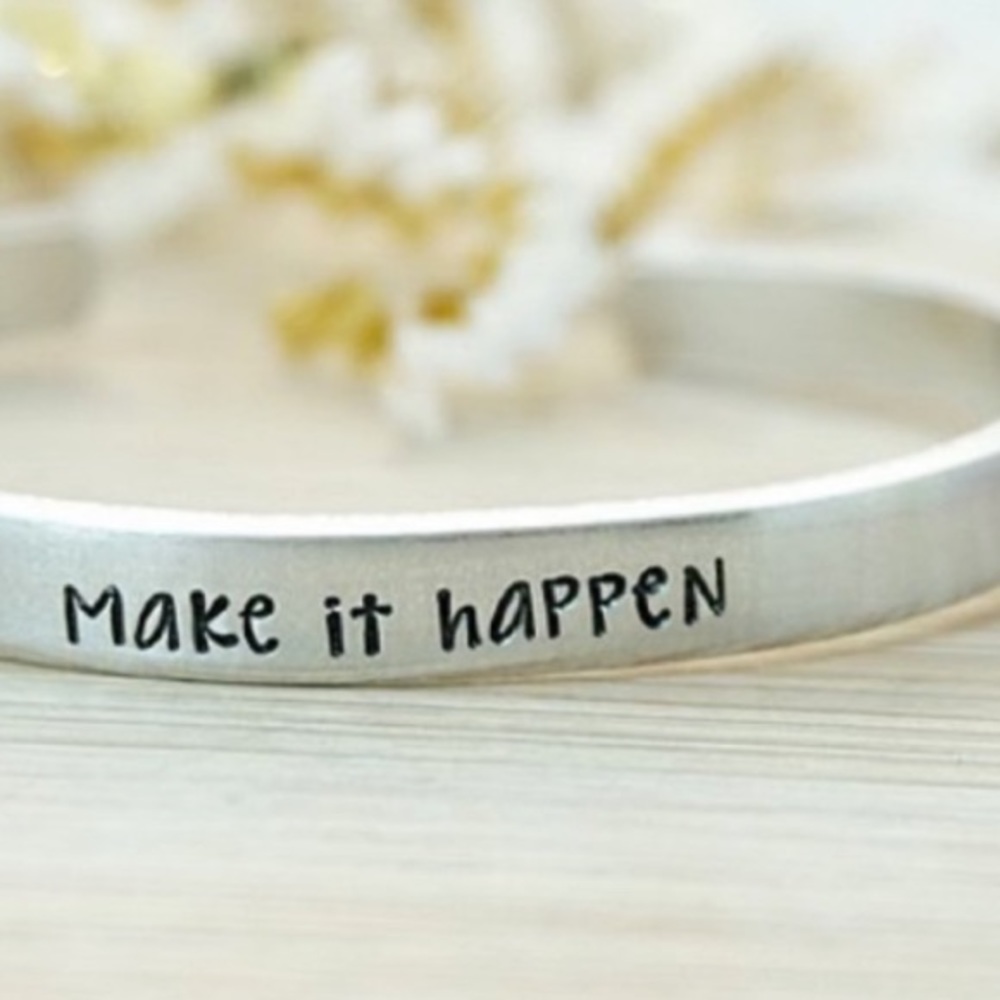 Silvertone ‘Make it Happen’ Adjustable Cuff